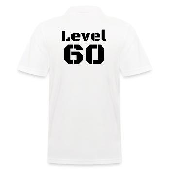 Level 60 - Männer Poloshirt - Weiß - Hinten - Kai (181cm)