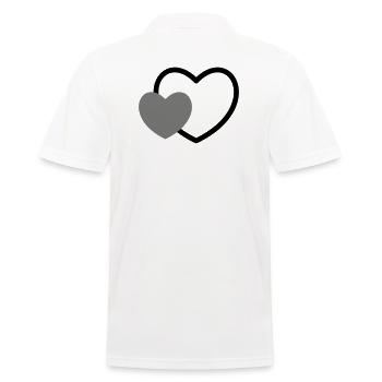 Heart in the heart I 2 hearts love gift - Men's Polo Shirt - white - Back - Kai (181cm)