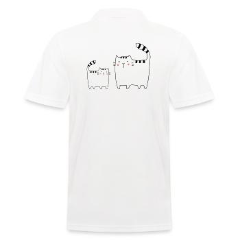 Cats Family Cat Kitten - Men's Polo Shirt - white - Back - Kai (181cm)