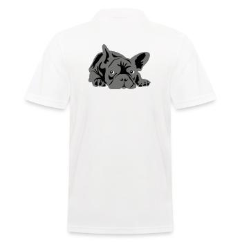 französische bulldogge 2 Farben - Männer Poloshirt - Weiß - Hinten - Kai (181cm)