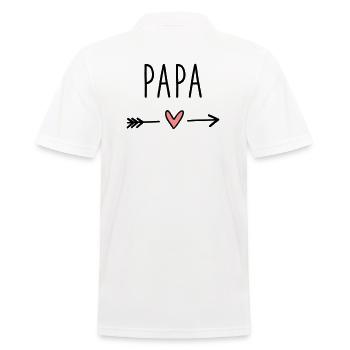Papa Herz Pfeil Liebe Vatertag Geschenk - Männer Poloshirt - Weiß - Hinten - Kai (181cm)