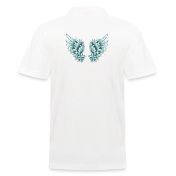Blaue Engelsflügel Angelwings Angelblue - Männer Poloshirt - Weiß - Hinten - Kai (181cm)