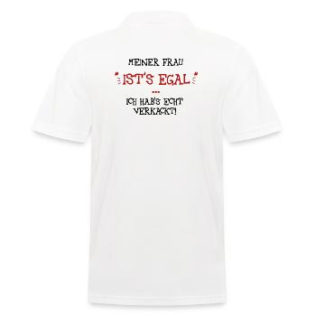 Meiner Frau ists egal - Männer Poloshirt - Weiß - Hinten - Kai (181cm)