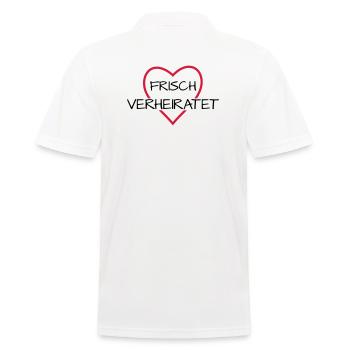 Frisch verheiratet Herz Hochzeit Hochzeitsreise - Männer Poloshirt - Weiß - Hinten - Kai (181cm)