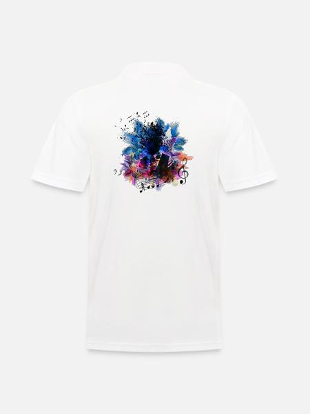 Music Human Art Design - Men's Polo Shirt - white