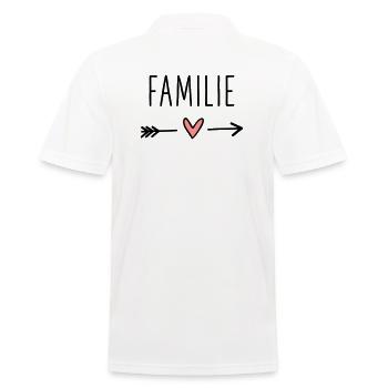 Familie Herz Pfeil Liebe Amor Zusammenhalt - Männer Poloshirt - Weiß - Hinten - Kai (181cm)