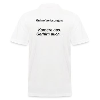 Université Dire « Cours en ligne » Cadeau, étudiants - Polo Homme - blanc - Dos - Kai (181cm)