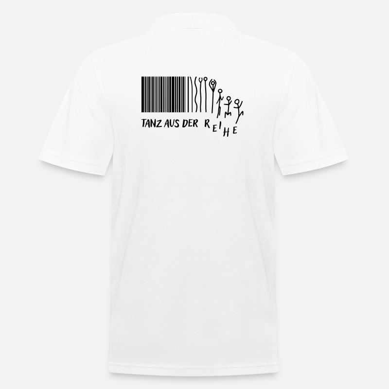 "Tanz aus der Reihe" Strichmännchen Strichcode - Männer Poloshirt - Weiß