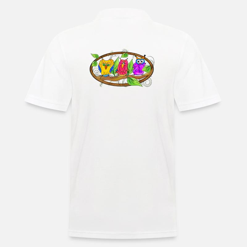 Weisheit - Eulen Edition - Männer Poloshirt - Weiß