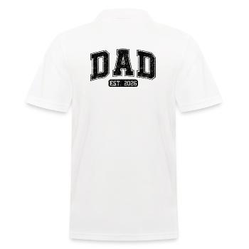 Papa est en 2026 Nouveau Papa Papa sera la fête des pères en 2026 - Polo Homme - blanc - Dos - Kai (181cm)