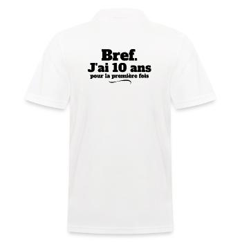 10 Jahre alter Geburtstag, Geburtstag, ich bin 10 Jahre alt - Männer Poloshirt - Weiß - Hinten - Kai (181cm)