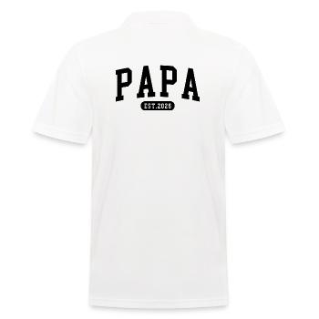 Dad Est 2026 New Dad Mama Schwangerschaft Vater 26 - Männer Poloshirt - Weiß - Hinten - Kai (181cm)