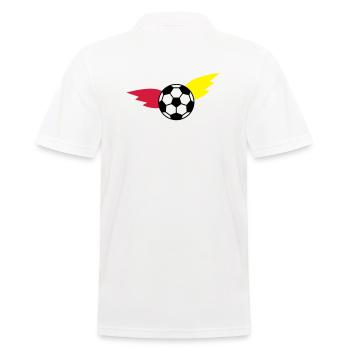 Fußball fliegender Ball Flagge Meisterschaft - Männer Poloshirt - Weiß - Hinten - Kai (181cm)