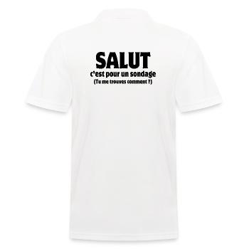 Hi, hello, poll - Men's Polo Shirt - white - Back - Kai (181cm)