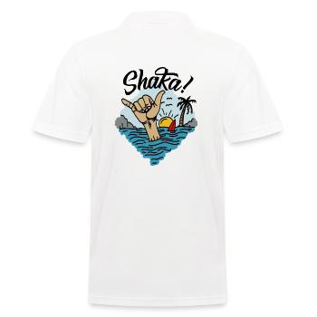 Shaka surfer greeting Hawaii - Men's Polo Shirt - white - Back - Kai (181cm)