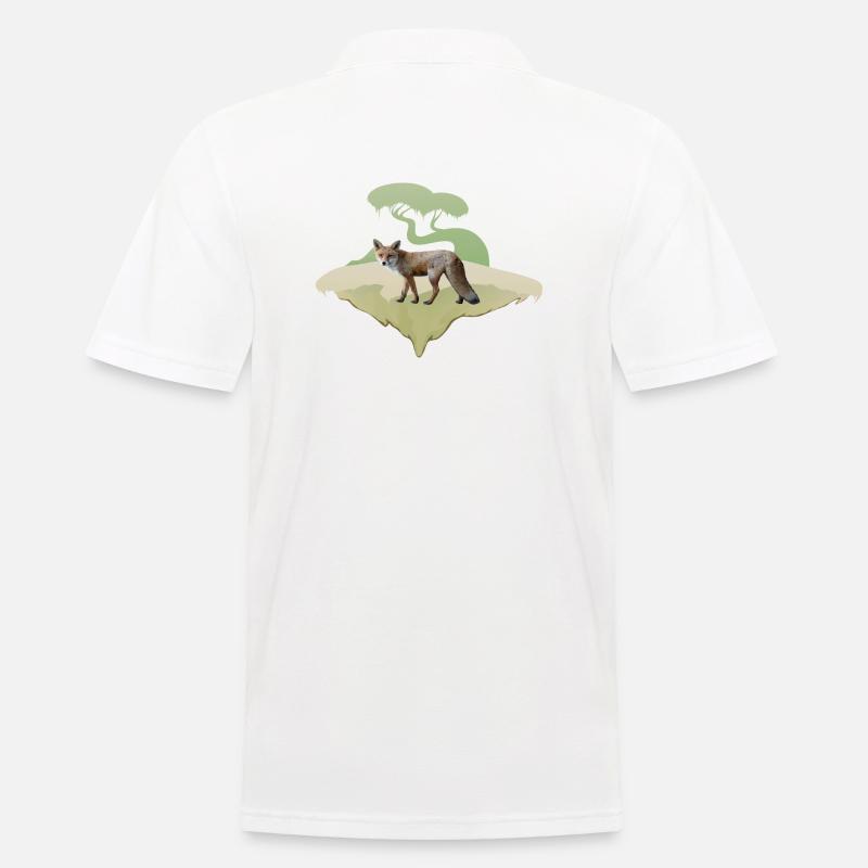 Fuchs , Rotfuchs Motiv - Männer Poloshirt - Weiß