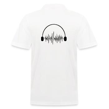 headphones frequency music equalizer gift DJ - Men's Polo Shirt - white - Back - Kai (181cm)