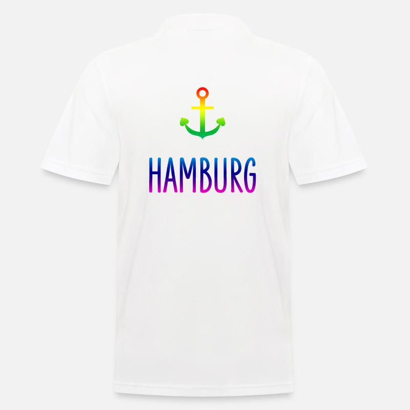 CSD Hamburg Anker Regenbogen Gay - Männer Poloshirt - Weiß