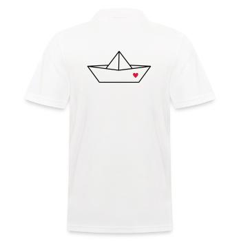 Boot Papier Schiff Herz I Hafen Liebe Geschenk - Männer Poloshirt - Weiß - Hinten - Kai (181cm)
