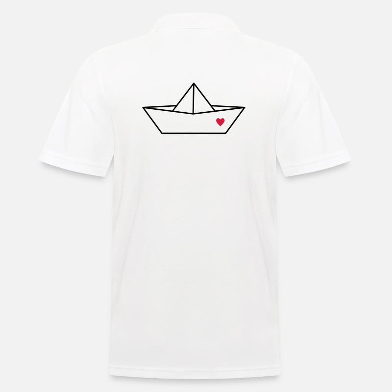 Boot Papier Schiff Herz I Hafen Liebe Geschenk - Männer Poloshirt - Weiß