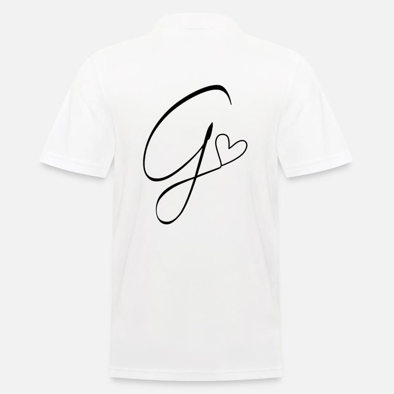 Buchstabe G Buchstabe-G Kalligrafie - Männer Poloshirt - Weiß
