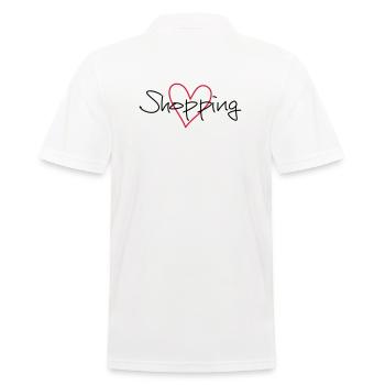 shopping heart i love shopping gift - Men's Polo Shirt - white - Back - Kai (181cm)