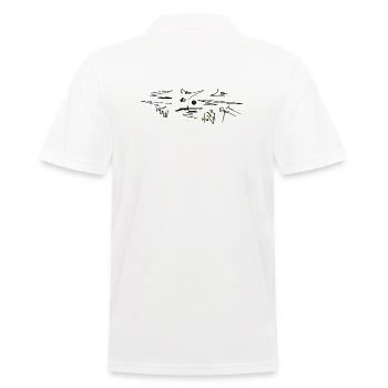 Katze cat - Männer Poloshirt - Weiß - Hinten - Kai (181cm)