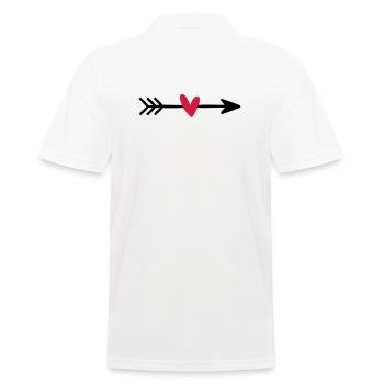 Arrow with heart cupid love gift - Men's Polo Shirt - white - Back - Kai (181cm)
