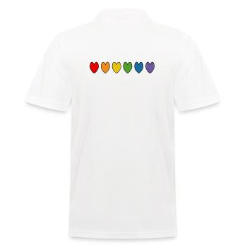 Rainbow Hearts - Men's Polo Shirt - white - Back - Kai (181cm)
