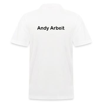 Andy Arbeit - Männer Poloshirt - Weiß - Hinten - Kai (181cm)