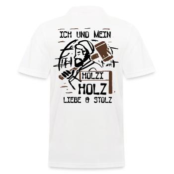 Schreiner Shirt · Hammer Bart · Liebe Geschenk - Männer Poloshirt - Weiß - Hinten - Kai (181cm)