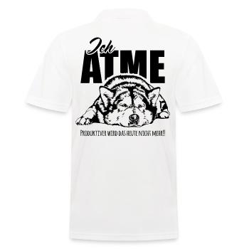 ALASKAN MALAMUTE ich atme Hunde Spruch Wilsigns - Männer Poloshirt - Weiß - Hinten - Kai (181cm)