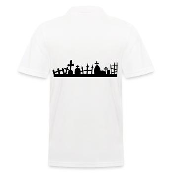 Halloween Friedhof - Männer Poloshirt - Weiß - Hinten - Kai (181cm)