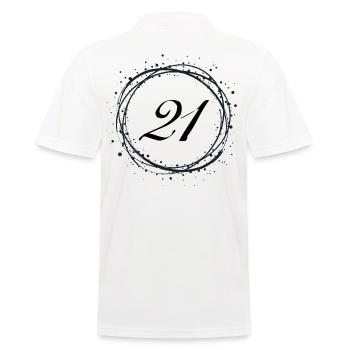 21 - Men's Polo Shirt - white - Back - Kai (181cm)