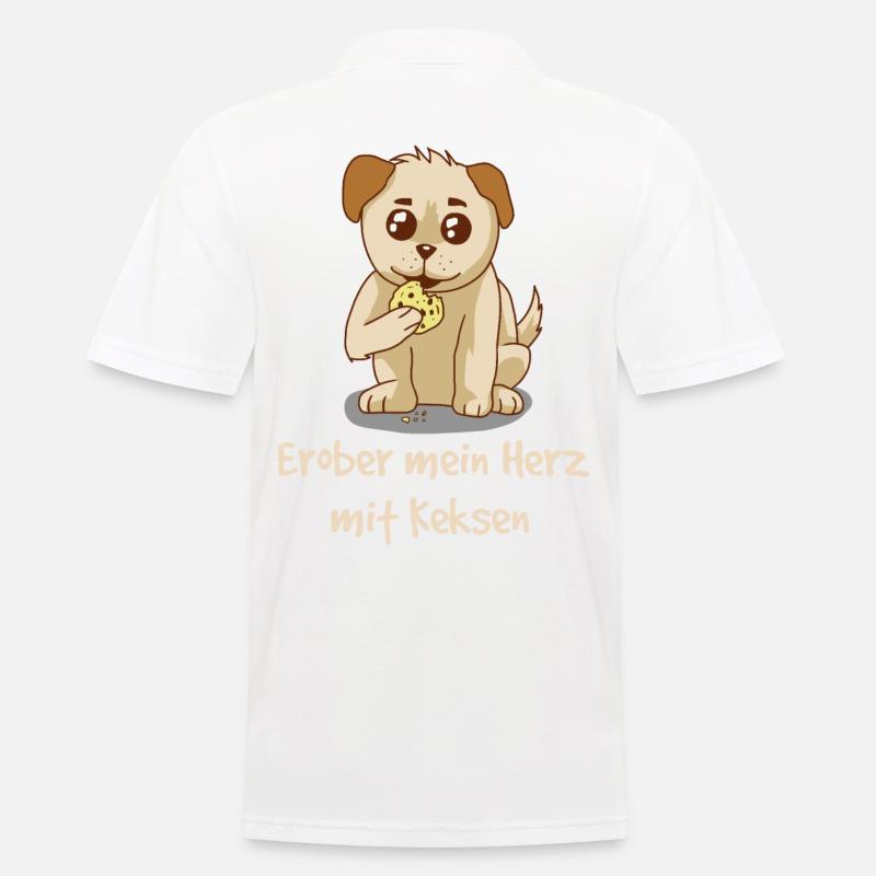 Conquérir mon coeur avec des biscuits <3 chiens animaux - Polo Homme - blanc