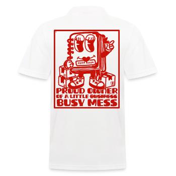 Busy Mess - Motivation et business mindset - Polo Homme - blanc - Dos - Kai (181cm)