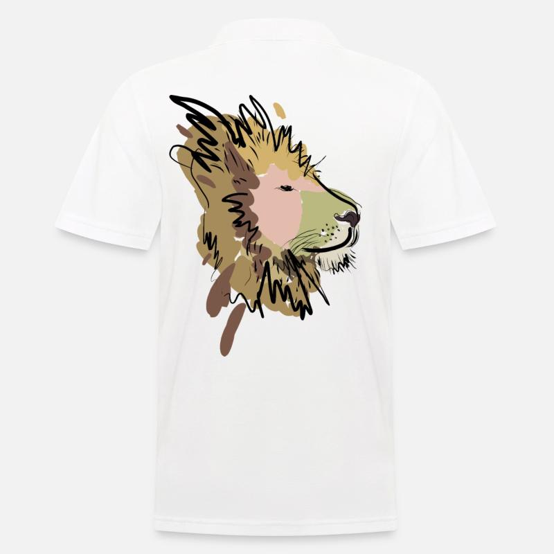 Löwe - Männer Poloshirt - Weiß