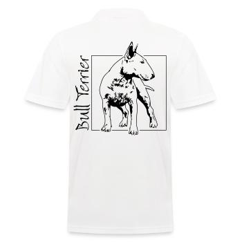 BULL TERRIER dog portrait Wilsigns dog dogs - Men's Polo Shirt - white - Back - Kai (181cm)