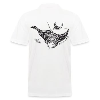 Ray - Desire for the sea, gift, vacation, diving - Men's Polo Shirt - white - Back - Kai (181cm)