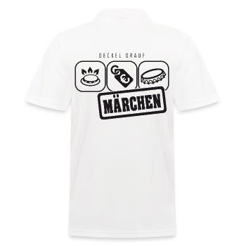 Gaspreis Deckel Märchen - Männer Poloshirt - Weiß - Hinten - Kai (181cm)
