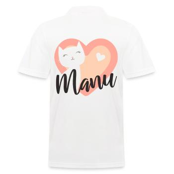 Manu Surname First Name Kitten - Men's Polo Shirt - white - Back - Kai (181cm)