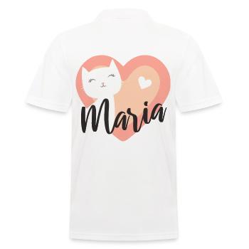 Maria Name Vorname Kätzchen - Männer Poloshirt - Weiß - Hinten - Kai (181cm)
