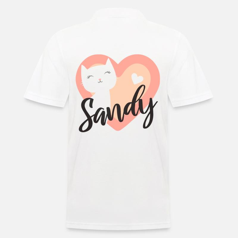Sandy Nom Prénom Chaton - Polo Homme - blanc