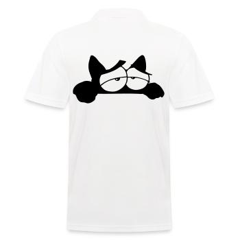 Black Cat 11 Katze - Männer Poloshirt - Weiß - Hinten - Kai (181cm)