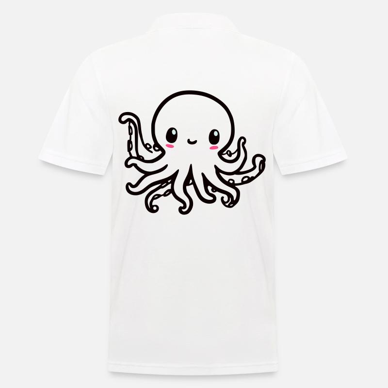 Niedlicher Octopus Kawaii - Männer Poloshirt - Weiß