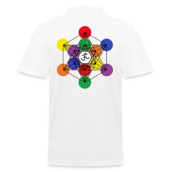 Metatrons Würfel 1 - Männer Poloshirt - Weiß - Hinten - Kai (181cm)