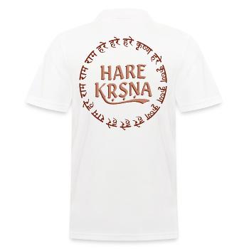 Hare Krishna - Maha Mantra Kreis - Männer Poloshirt - Weiß - Hinten - Kai (181cm)