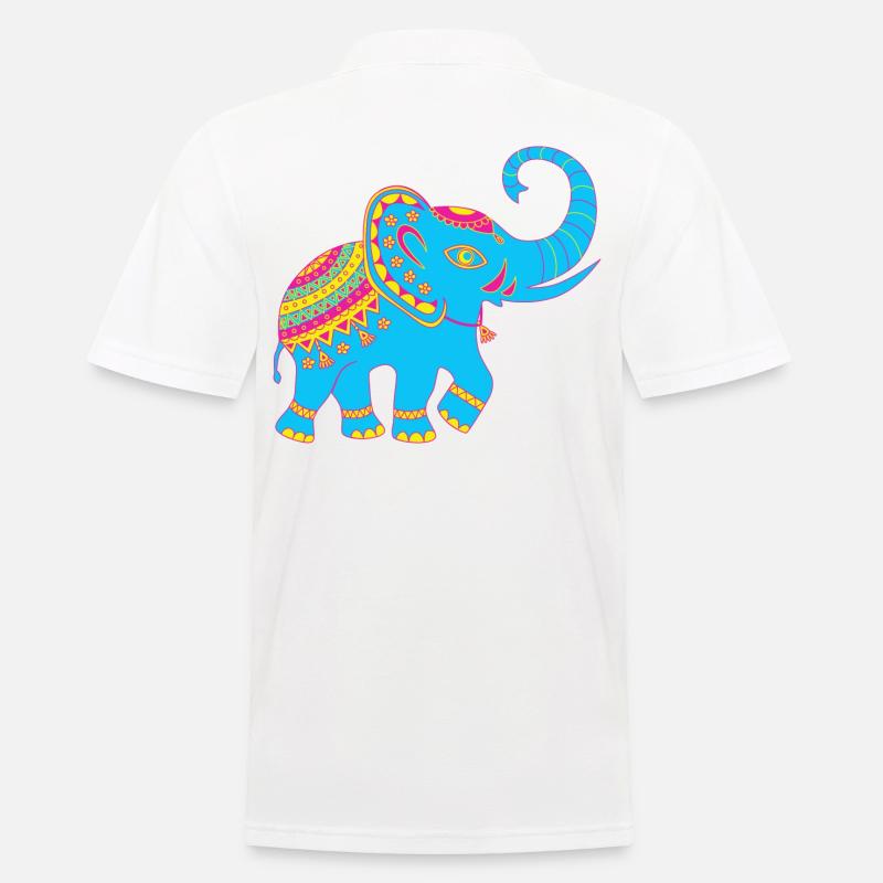 Indian Elefant - Männer Poloshirt - Weiß