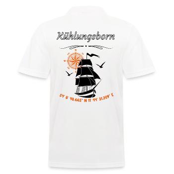 Kühlungsborn Segelschiff Kompassrose Ostsee - Männer Poloshirt - Weiß - Hinten - Kai (181cm)