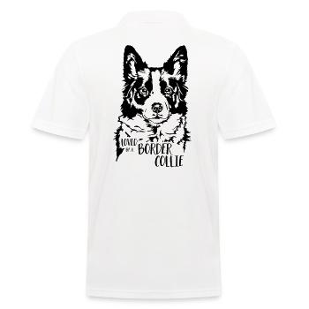 Aimé par un chien Border Collie Chien Wilsigns - Polo Homme - blanc - Dos - Kai (181cm)